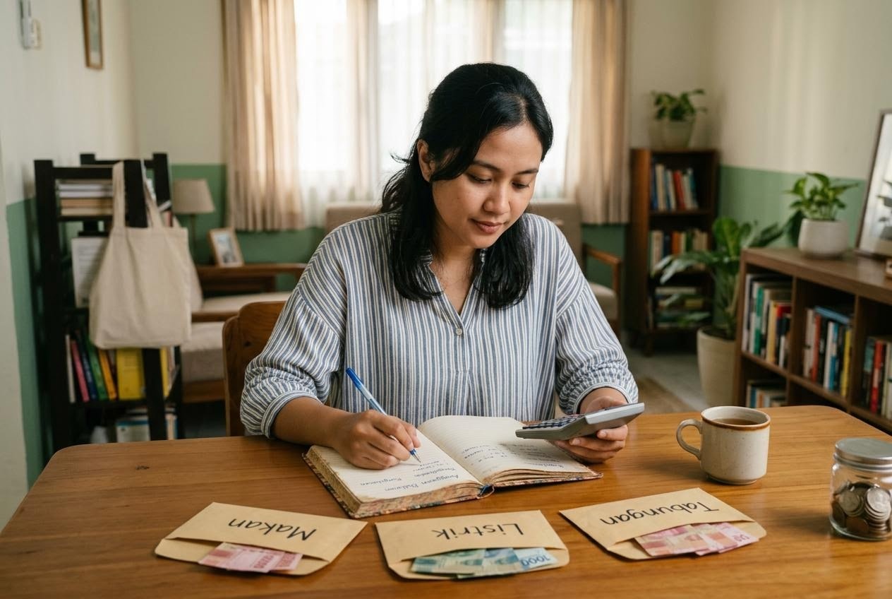 Ilustrasi konsep literasi finansial dasar untuk pembaca pemula