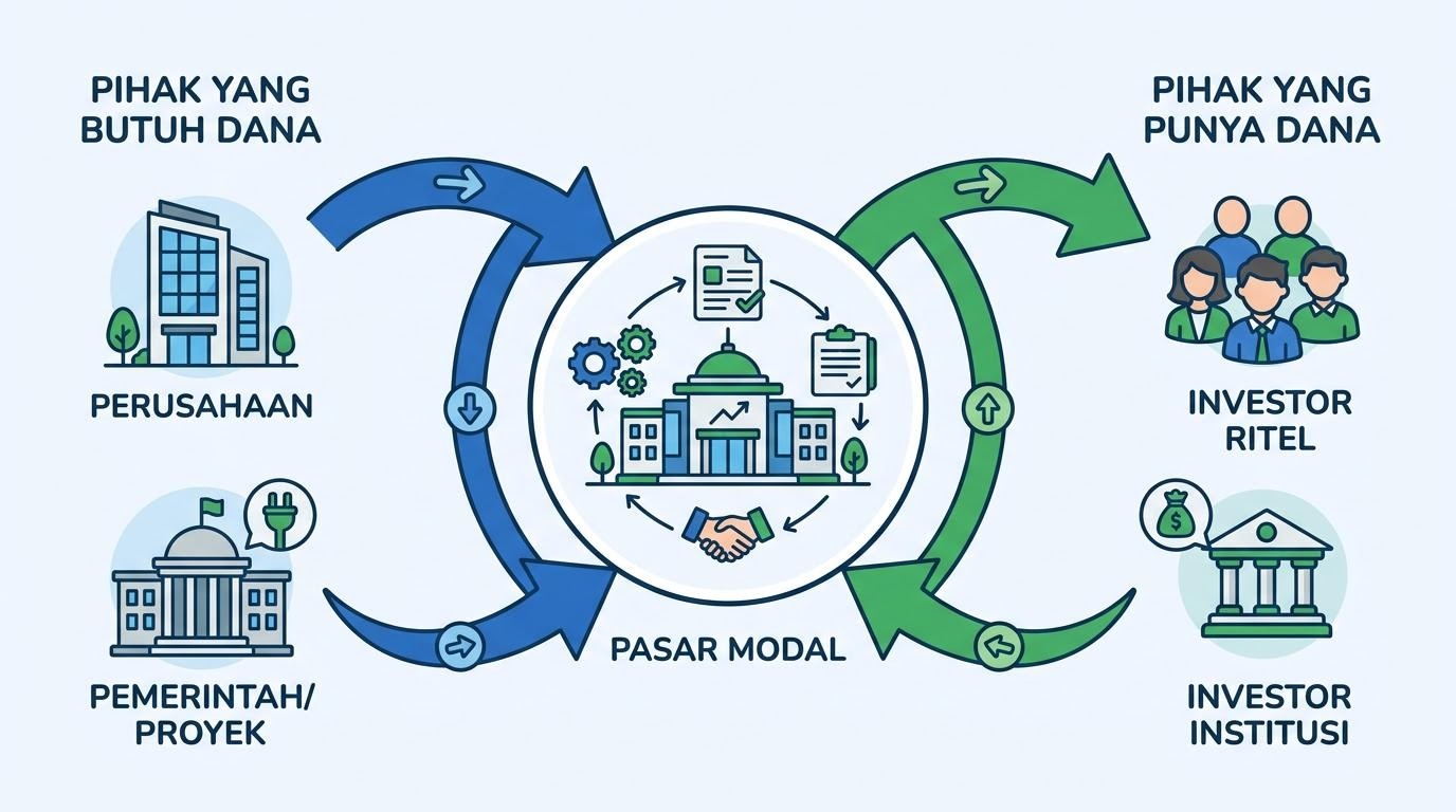Ilustrasi pengenalan dasar pasar modal untuk pemula
